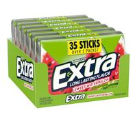 EXTRA Sweet Watermelon - Paquete de chicles sin azúcar, envueltos individualmente, 35 palitos de goma de mascar (paquete de 6), paquete a granel con sabor de larga duración para un aliento fresco