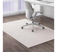 Extra Thick Office Chair Mat for Carpet & Hardwood 6mm Anti-Slip Gaming Chair Mat Durable Floor Protector for Wooden Floors Beige 90x90cm