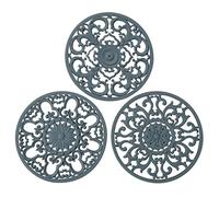 Extra Thick Silicone Trivet Mat for Hot Dishes, Hot Pots and Pans, Pot Holder, Hot Pad to Portect Your Table and Countertop, Kitchen Decor and Accessories,Warm Grey,Set of 3