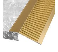 Extra Wide Lightweight Thresholds Ramp Carpet to Tile,Aluminum Floor Transition Strip Reducer Flute, for Front Door Balcony Doorways(Gold,Long 100cm/39.4in)