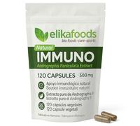 Extracto de Andrographis Paniculata Elikafoods®. 120 cápsulas naturales de 500mg. Refuerzo del sistema inmunitario, aumenta las defensas del cuerpo. Vegana y sin gluten.