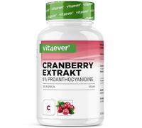 Extracto de arándano rojo + Vitamina C - 365 cápsulas de arándano rojo - Extracto 25:1, equivalente a 25.000 mg - 6% proantocianidinas - Alta dosis, sin aditivos indeseados, vegano