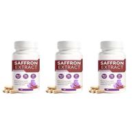 Extracto de azafrán 88,5 mg - Azafrán puro| apoya la energía y el estado de ánimo| Ojo, piel y corazón (60 granos),3Pcs