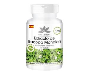 Extracto de Brahmi - Bacopa Monnieri - 20% de Bacósidos - Vegano - 60 cápsulas | HERBADIREKT by Warnke Vitalstoffe - Calidad de farmacia alemana