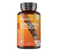 Cápsulas de Curcumina con Jengibre y Pimienta Negra - Fórmula Vegana con 95 % de Curcuminoides - 500 mg 180 Cápsulas