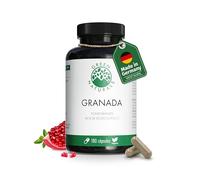 Extracto de Granada (180 cápsulas á 650mg) con 40% de Ácido Elágico - Producción alemana - 100% vegano y sin Aditivos - Suministro Para 2 Meses