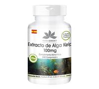 Extracto de Kelp 100mg - 150mcg de yodo natural - Vegano - 240 comprimidos | HERBADIREKT by Warnke Vitalstoffe - Calidad de farmacia alemana