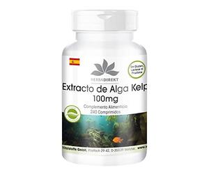 Extracto de Kelp 100mg - 150mcg de yodo natural - Vegano - 240 comprimidos | HERBADIREKT by Warnke Vitalstoffe - Calidad de farmacia alemana