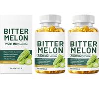 Extracto de melón amargo, extracto 25:1 (2500 mg), 10 % de charantina, sin soja, sin gluten, sin OMG.,2pcs