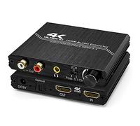 Extractor Audio HDMI 2.0 - Tendak HDMI Divisor Audio 4K HDMI a óptico Spdif Toslink 3.5mm AUX estéreo RCA L/R Convertidor de Audio con Control de Volumen soporte 4K@60Hz HDCP 2.2 HDR 3D YUV 4:4:4