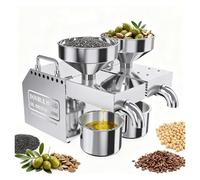 Extractor De Aceite Eléctrico Versátil De Doble Canal, Procesa Dos Aceites Simultáneamente, Prensa Automática De Aceite, Prensa Eléctrica En Frío Y En Caliente.