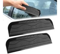Extractor de Agua de Silicona para Coche, 2 Unidades, 25cm Escobilla de Agua para AutomóVil, Rasqueta Silicona Coche, sin Mango, para el Vidrio Espejo Ducha Window, Ventanas, Cristales (Negro)