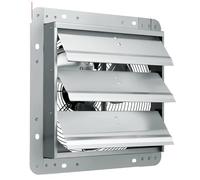 Extractor de aire de 12 pulgadas, 1000 CFM, con persianas de acero galvanizado, automático, for garajes, talleres, áticos e invernaderos.
