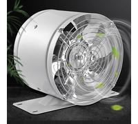 Extractor de Aire en línea, de Metal, 2800 RPM, para baño, con Doble Rejilla, para áticos, garajes, cocinas, oficinas y almacenes, Resistente al Agua IPX2, 18 cm.