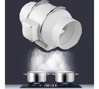 Extractor de Aire en línea para baño, con Dos velocidades, silencioso, Resistente al Agua IPX2, para Refuerzo, Carpas de Cultivo, hidroponía, ventilación doméstica, fácil de Instalar, 15 cm