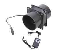 Extractor de aire hidropónico de 12 V 0,4 A con control de velocidad para salas de cultivo, impermeable, para conducto de escape de baño