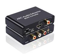 Extractor de audio HDMI ARC, convertidor DAC de 192 KHz, digital a analógico, HDMI ARC a óptico Toslink SPDIF coaxial estéreo AUX RCA L/R 3,5 mm Jack para TV, auriculares, amplificador de barra de