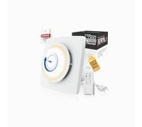 Extractor de Baño de 100 mm Temporizador,3000tr/min 220m³/h,VMC 2 Dir 6 Velocidades con LED Iluminación+MandoADistancia,Caudal De Aire Potente 2W Motor DC Fácil Instalar Sala De Baño