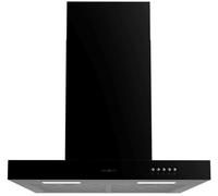 Campana Extractora 60 Cm Bolero Flux Tm 606500 Black A. Motor 165w, Decorativa Con Acabado Inox, Succión 650m3/h, Control Mecánico, 3 Niveles De