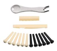 Extractor de clavijas de puente de guitarra acústica con tuerca de sillín de guitarra y 12 pines de puente de guitarra