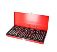 Extractor de cubo de rueda Kit 40 puntas vaso hexagonales Torx estrella con ranuras 1/2 pulgada y 3/8 pulgada, juego herramientas impacto para reparación automóviles con estuche Herramienta separadora
