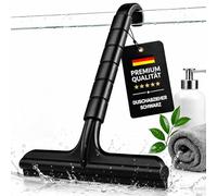 Extractor de ducha profesional de silicona negro - Extractor de silicona de una pieza con gancho integrado, extractor de mampara de ducha con núcleo de acero inoxidable, para ducha, baño, azulejos