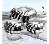 Extractor De Humos Chimenea Acero Inoxidable 110mm-500mm Sombrero Eolico Giratorio Chimeneas, Para Cocina BañO Garaje VentilacióN Del Techo(110mm/4.3in)