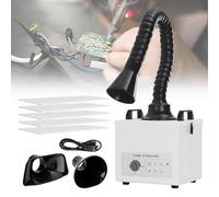 Extractor de humos de 100 W con filtro de 3 etapas de bajo ruido y manguera para impresión DTF, soldadura láser y soldadura de escritorio, absorbente de humo eficiente