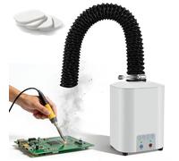 Extractor de Humos para Soldadura de 50W con Filtro de 3 Capas, Aspirador de Escritorio 128m³/h, Amortiguador de Humo de Soldadura <55dB para Mesa, Captura Partículas 0.3μm y Vapores Láser