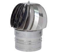 Extractor de humos Zeker de acero inoxidable con turbina eólica giratoria (ø 12 cm)