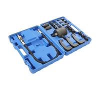 Extractor de inyectores, 37 x 11 x 27 cm, extractor de inyectores diésel de 24 piezas, juego de extractor de inyectores neumáticos, extractor de inyectores diésel para desmontar (negro y azul)