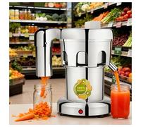 Extractor De Jugo 370W/550W/750W Máquina Exprimidora Eléctrica Comercial Máquina Exprimidora Centrífuga De Acero Inoxidable Con Varilla De Empuje For Familias Restaurantes Cafeterías(A3000(370W))