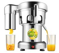 Extractor de jugo comercial, exprimidor centrífugo de acero inoxidable resistente para frutas y verduras, salida de jugo de 80-100 kg/h, 220 V, 370 W, 2800 r/min
