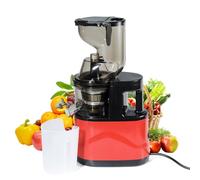 Extractor de jugo potente 500 W, extractor de jugo de frutas y verduras enteras, boca grande 8 cm, motor de alto rendimiento para jugo de jengibre y verduras duras (rojo)