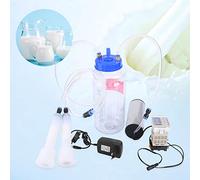 Extractor de leche eléctrico bombas Milker, 2L portátil eléctrico Milking Machine with Pulse Controller 100-250V ordeño con botella de leche equipo para ganado lechero vaca ovejas cabra bomba impu