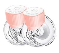 Extractor de leche eléctrico, extractor de leche Supermom doble manos libres, extractor de leche portátil con 3 modos y 9 niveles, función de memoria, bajo ruido y sin dolor, brida de 25 mm (rosa)