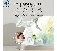 Extractor de leche manual con biberón 180 ml, bomba sacaleches portátil con cojín de silicona , libre de BPA, extractor de leche materna ergonómico