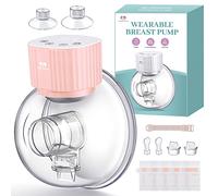 Extractor de leche portátil, extractor de leche manos libres Supermom, extractor de leche eléctrico portátil con 3 modos y 9 niveles, función de memoria, bajo ruido e indoloro, brida de 19 mm/22 mm/25 mm (rosa)