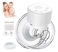 Extractor de leche portátil, extractor de leche Supermom doble manos libres, extractor de leche eléctrico portátil con 3 modos y 9 niveles, función de memoria, bajo ruido y sin dolor, brida de 25 mm (blanco)