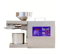 Extractor de máquina de prensa inteligente de aceite Extracción tolva de acero inoxidable Control de temperatura Frío caliente Colza semillas de soja Comercial doméstico (ajustable 1500W)