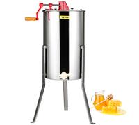 Extractor de Miel Manual VEVOR, Extractor de Miel Giratorio de 3 Marcos, Acero Inoxidable para Apicultura, Tambor Giratorio de Panal con , Equipo de Centrífuga de Apiario con Soporte Ajustable