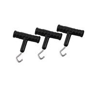 Extractor De Nudos De Pesca, 3 Piezas Tensor De Pesca Al Aire Libre Terminal De Carpa Extractor De Aparejos Herramienta De Nudo Accesorio De Herramienta De Plataforma De Cebo Con Mango En T(Negro)