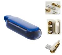 Extractor de pastillas fácil y portátil 2 en 1 y organizador en capas, Extractor de pastillas fácil portátil,Caja extractora de pastillas,Pastillero diario compacto y portátil, fácil de abrir (Azul)