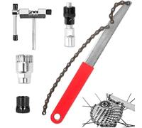 Extractor de Piñón 5 en 1, Herramienta de Extracción de Cassette, Latigo de Cadena de Bicicleta, Conjunto de Latigo de Cadena y Extractor, Juego de Herramientas de Extracción de Casete de Bicicleta