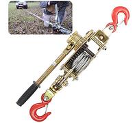 Extractor de potencia de cabrestante de mano, extractor de trinquete con cuerda de alambre y ganchos para valla, extracción de tocones de árbol y tensado