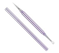 Extractor de Puntos Negros, Metal 2 en 1 Aguja para Limpiar el Acné Profesional Aguja para Quitar Espinillas Eliminador de Puntos Negros para Nariz y Rostro (Morado)