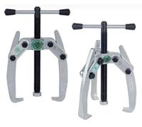 Extractor de rodamientos pequeño de 2 y 3 patas articuladas, ideal para desmontaje y reemplazo de rodamientos en espacios reducidos.