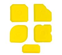 Extractor de silicona, juego de 5 Alisadores de juntas, Sellador de Rasqueta Kit, Herramienta Juntas Silicona Calafateo Rascador Lechada para la Cocina del Cuarto de Baño, Amarillo