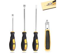 Extractor de tachuelas de grapas de uñas, 4 piezas de removedor de grapas de tapicería y juego de herramientas de elevación de tachuelas, herramienta de extracción de clavos resistente para el hogar y