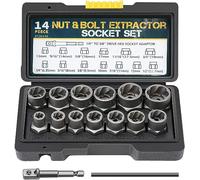 Extractor de tornillo, 13 piezas, juego de boquillas espirales, extractores de pernos y tuercas de 1/4", 5/16", 3/8", 10 mm, 7/16", 12 mm, 1/2 pulgadas, 13 mm, 9/16", 5/8", 17 mm, 11/16" y 3/4"